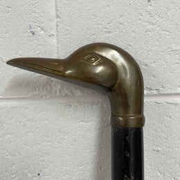 Vintage Victorian Style Walking Stick With Brass Duck Head