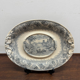 Victorian Gravy Boat Plate Rhine River Scene