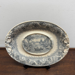 Victorian Gravy Boat Plate Rhine River Scene