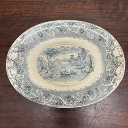 Victorian Gravy Boat Plate Rhine River Scene