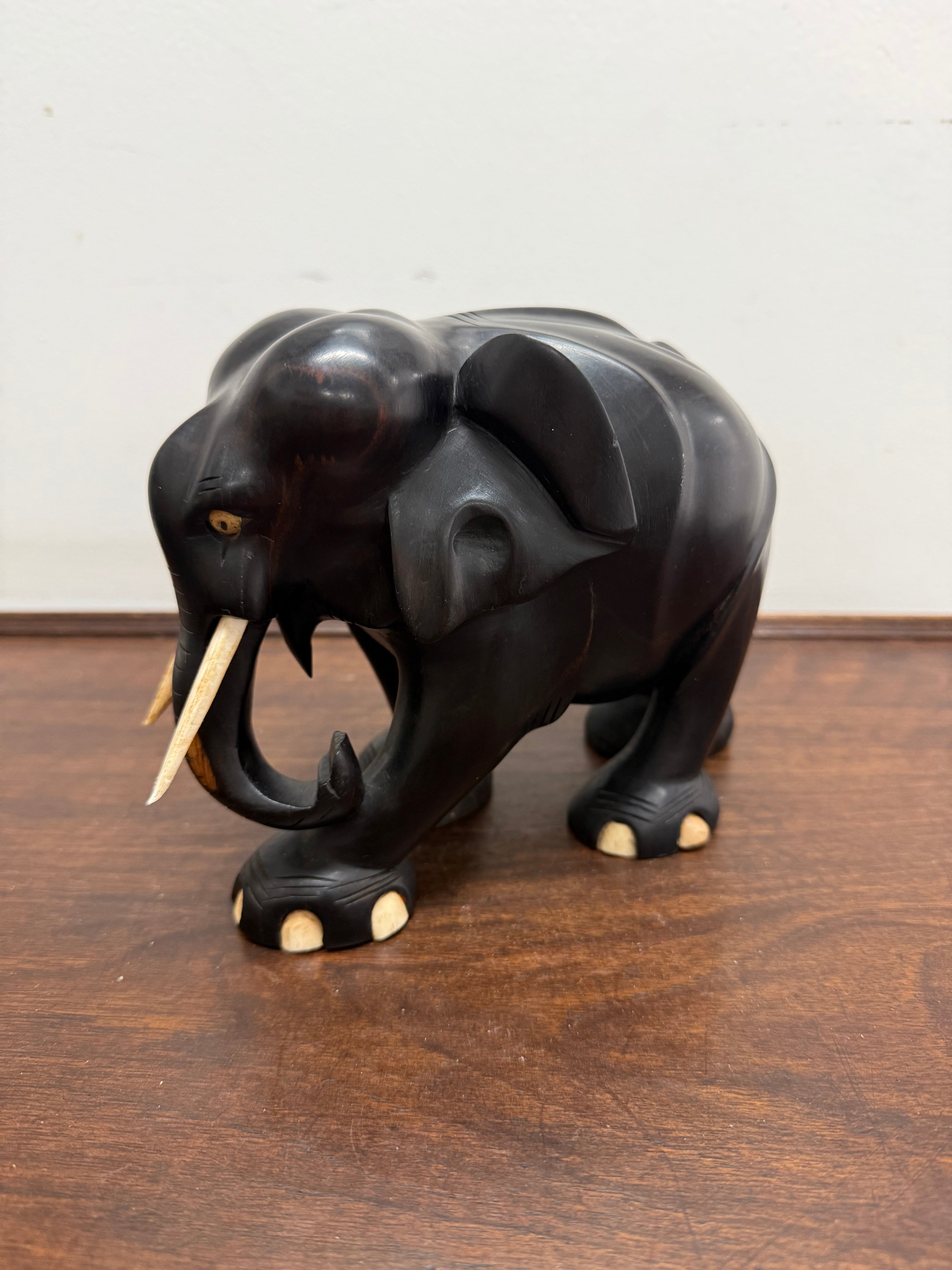 Vintage Hand Carved Ebony & Bone Elephant | Antique & Vintage | Moonee Ponds Antiques | Australia Wide Delivery