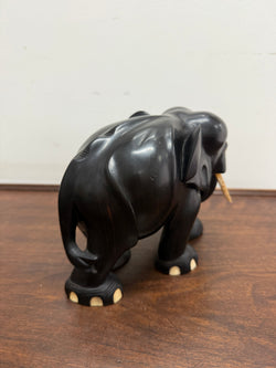 Vintage Hand Carved Ebony & Bone Elephant | Antique & Vintage | Moonee Ponds Antiques | Australia Wide Delivery