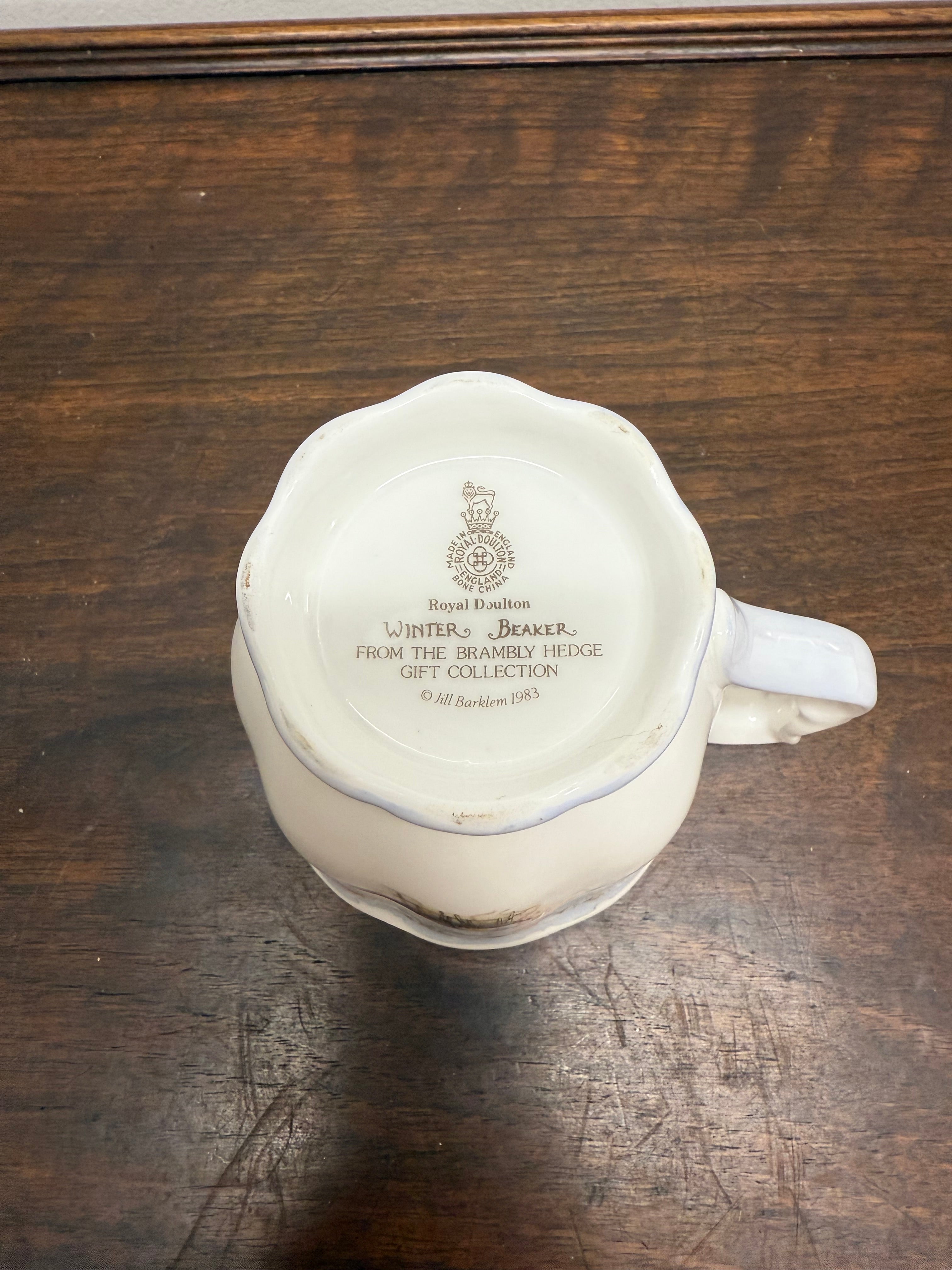 Royal Doulton Brambly Hedge Winter Beaker | Antique & Vintage | Moonee Ponds Antiques | Australia Wide Delivery