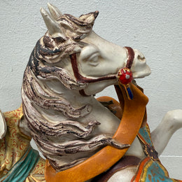 Vintage Hand Made "Arab on a Horse Warrior" by Eugenio Pattarino