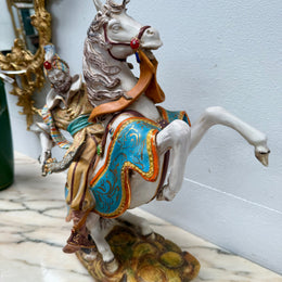 Vintage Hand Made "Arab on a Horse Warrior" by Eugenio Pattarino