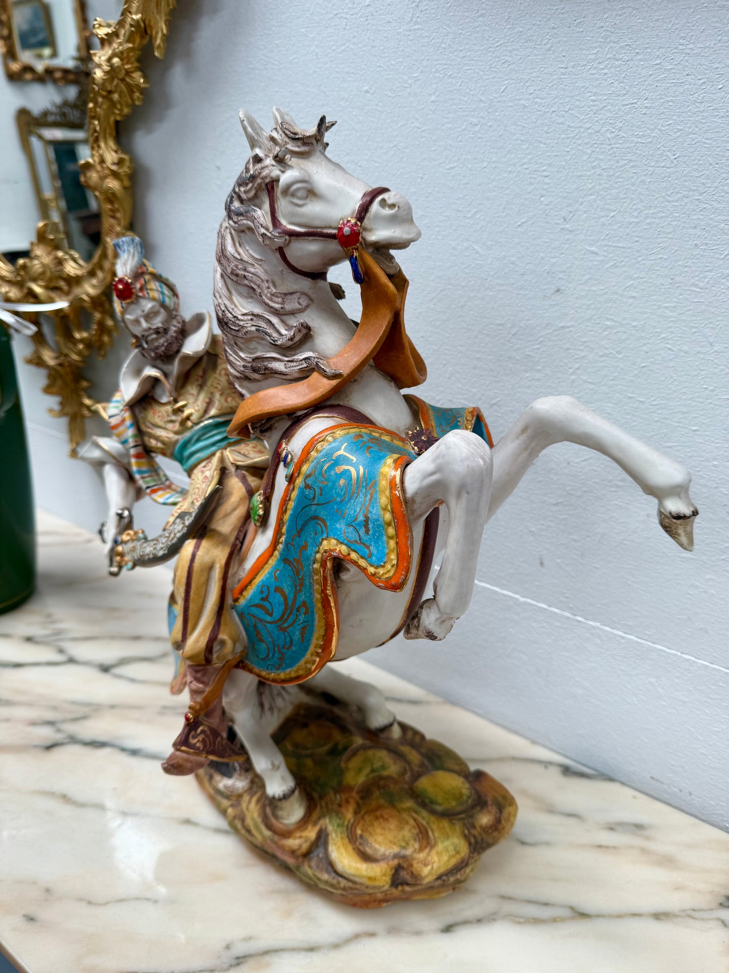 Vintage Hand Made "Arab on a Horse Warrior" by Eugenio Pattarino