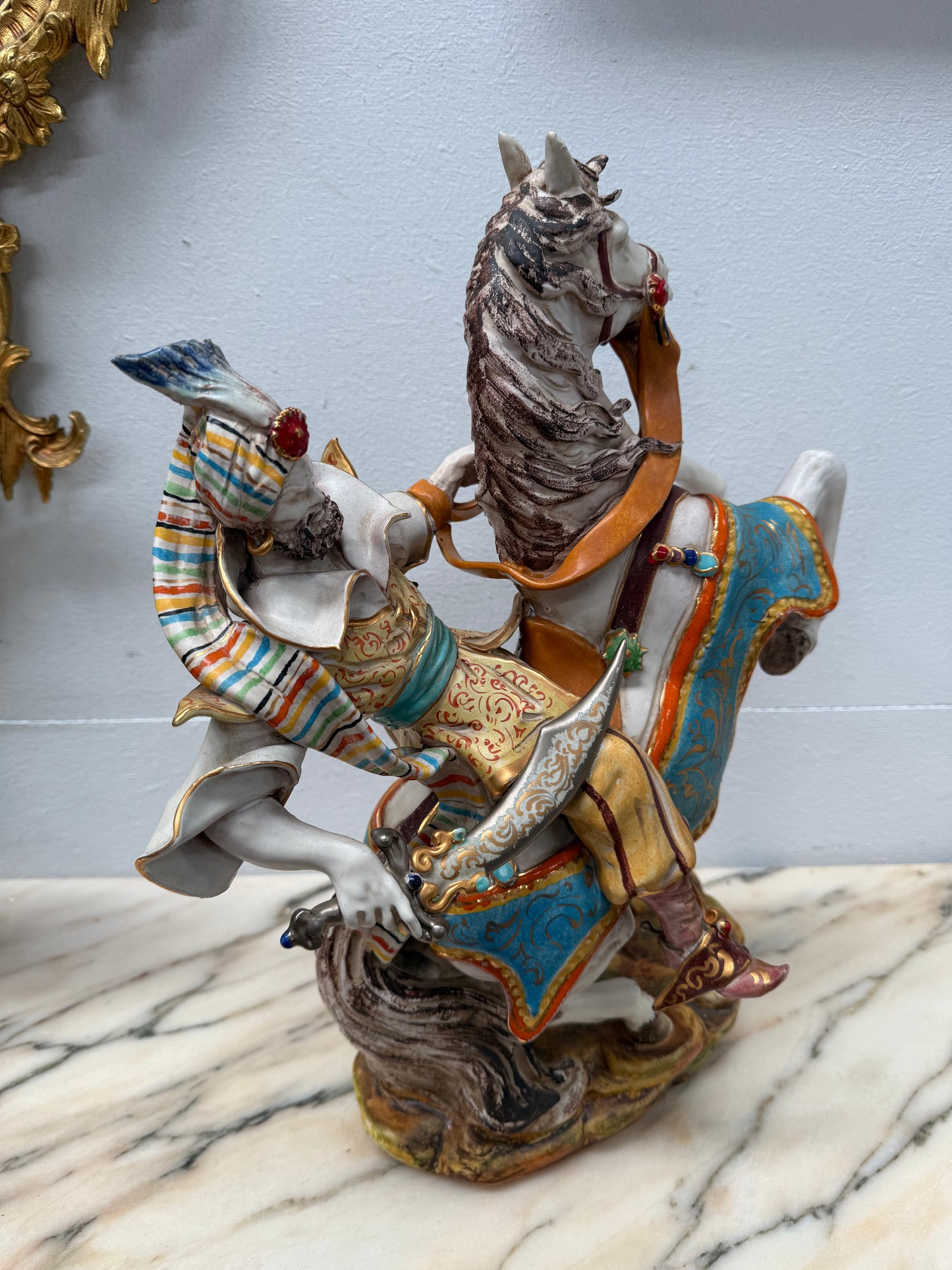 Vintage Hand Made "Arab on a Horse Warrior" by Eugenio Pattarino