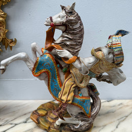 Vintage Hand Made "Arab on a Horse Warrior" by Eugenio Pattarino