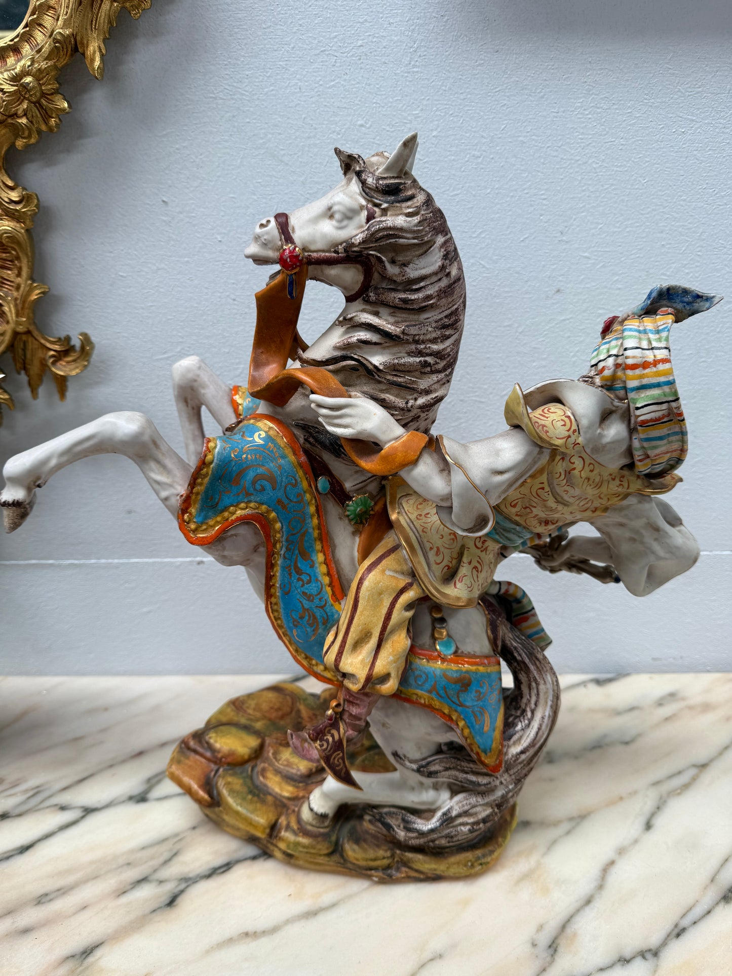 Vintage Hand Made "Arab on a Horse Warrior" by Eugenio Pattarino