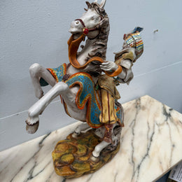 Vintage Hand Made "Arab on a Horse Warrior" by Eugenio Pattarino