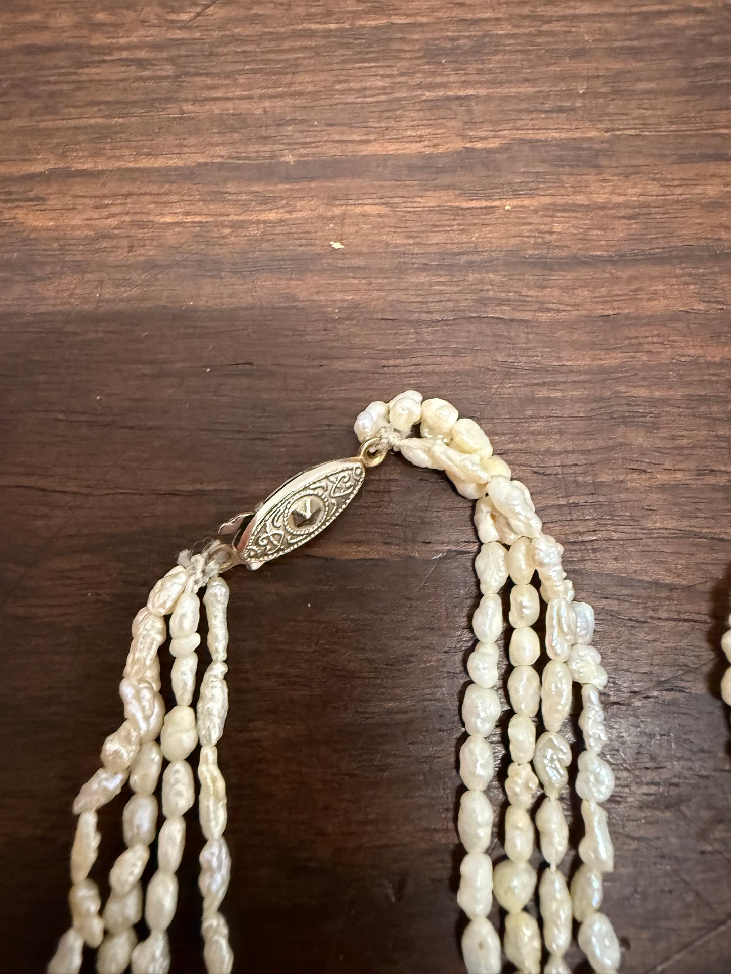 Vintage Set Of Rice Pearls In Original Box