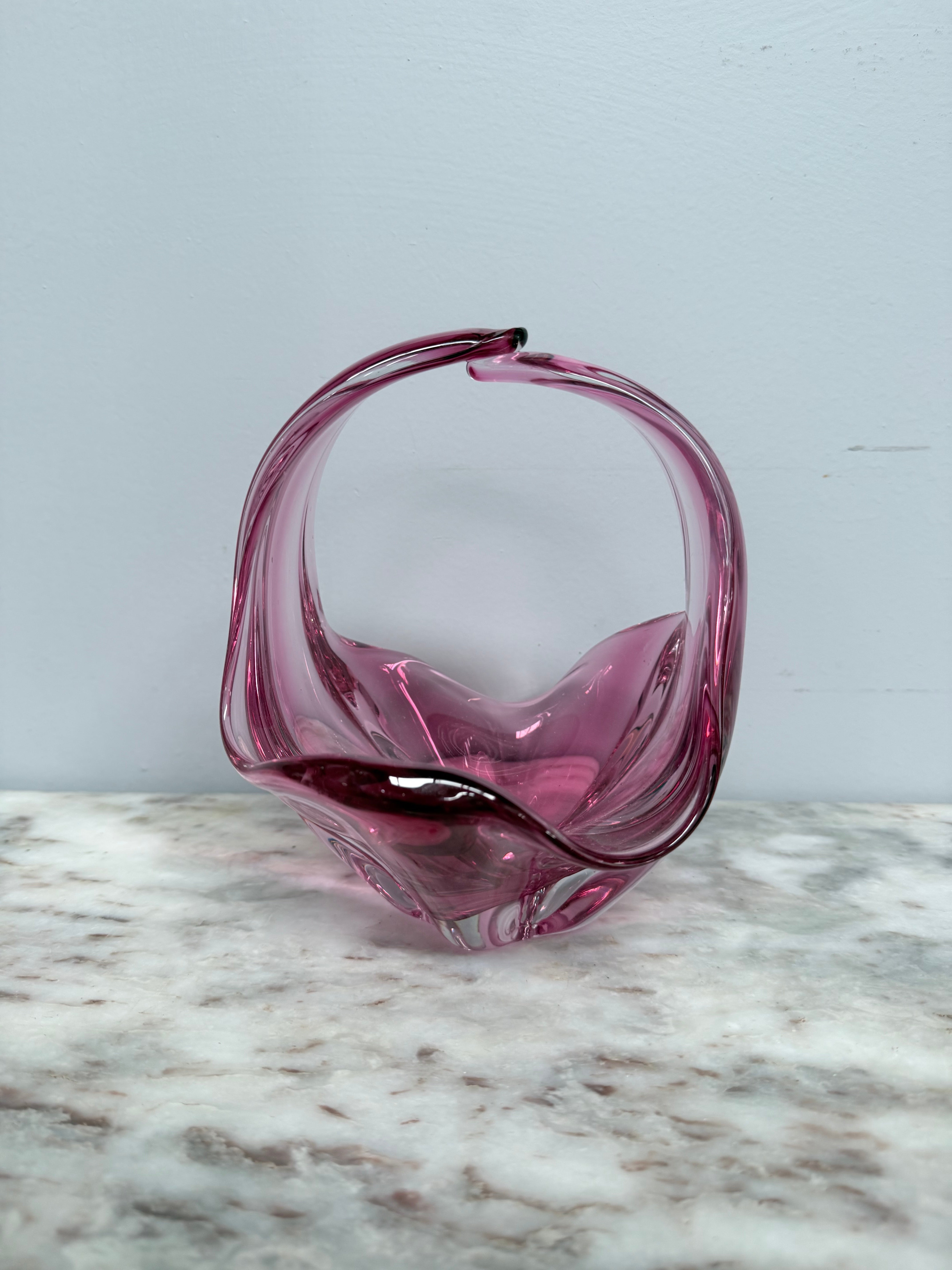 Vintage Murano Style Ruby Glass Basket Vase | Antique & Vintage | Moonee Ponds Antiques | Australia Wide