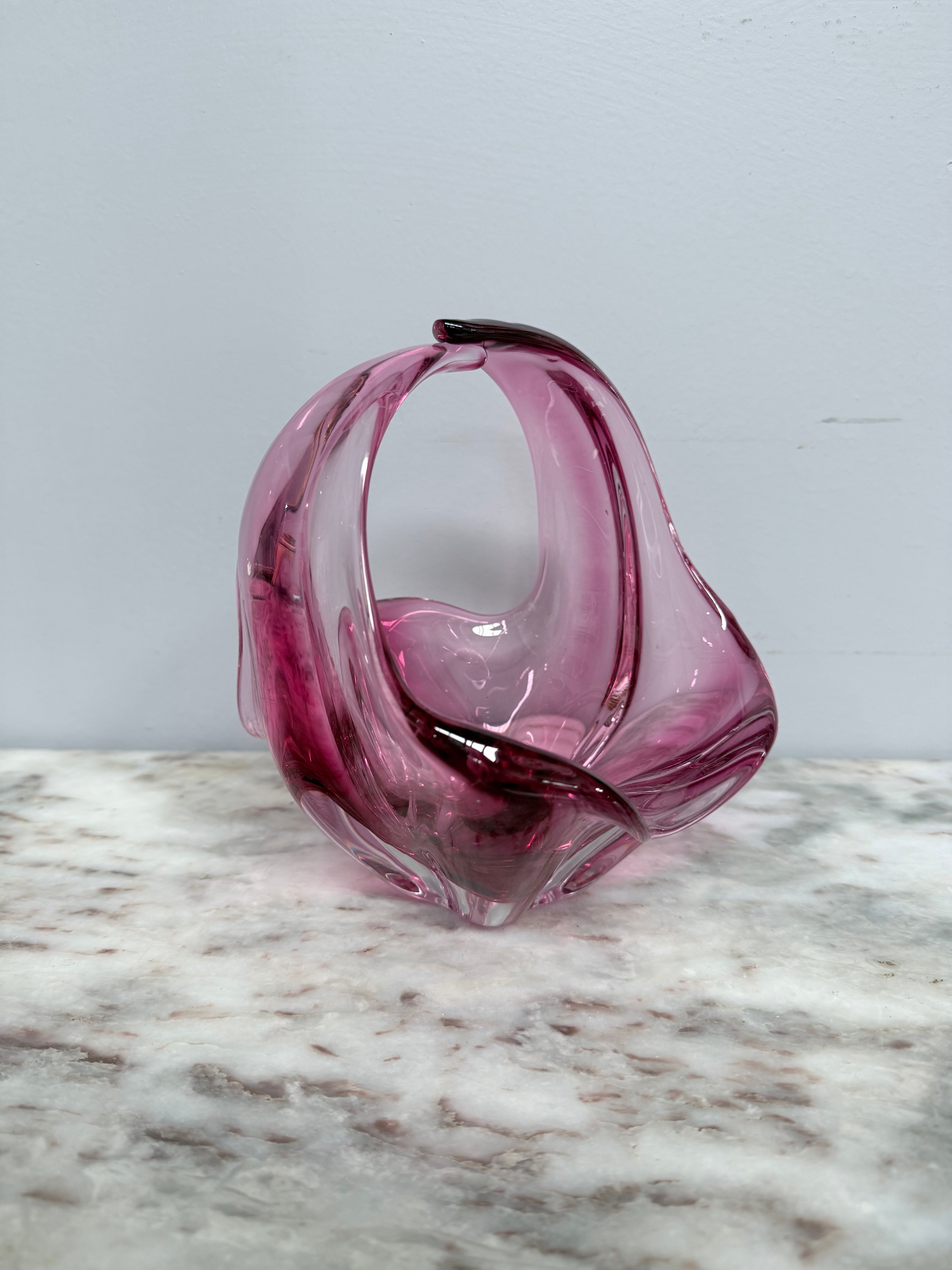 Vintage Murano Style Ruby Glass Basket Vase | Antique & Vintage | Moonee Ponds Antiques | Australia Wide