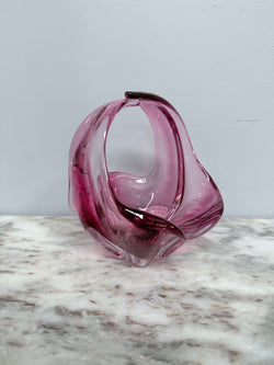 Vintage Murano Style Ruby Glass Basket Vase | Antique & Vintage | Moonee Ponds Antiques | Australia Wide Delivery