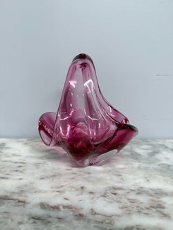 Vintage Murano Style Ruby Glass Basket Vase | Antique & Vintage | Moonee Ponds Antiques | Australia Wide Delivery