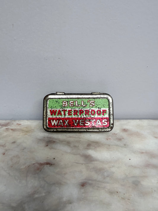 Vintage "Bell's" Wax Vesta Tin Containing Vesta's