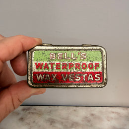Vintage "Bell's" Wax Vesta Tin Containing Vesta's