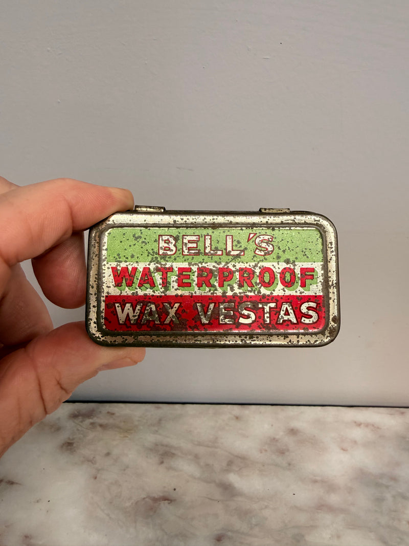 Vintage "Bell's" Wax Vesta Tin Containing Vesta's