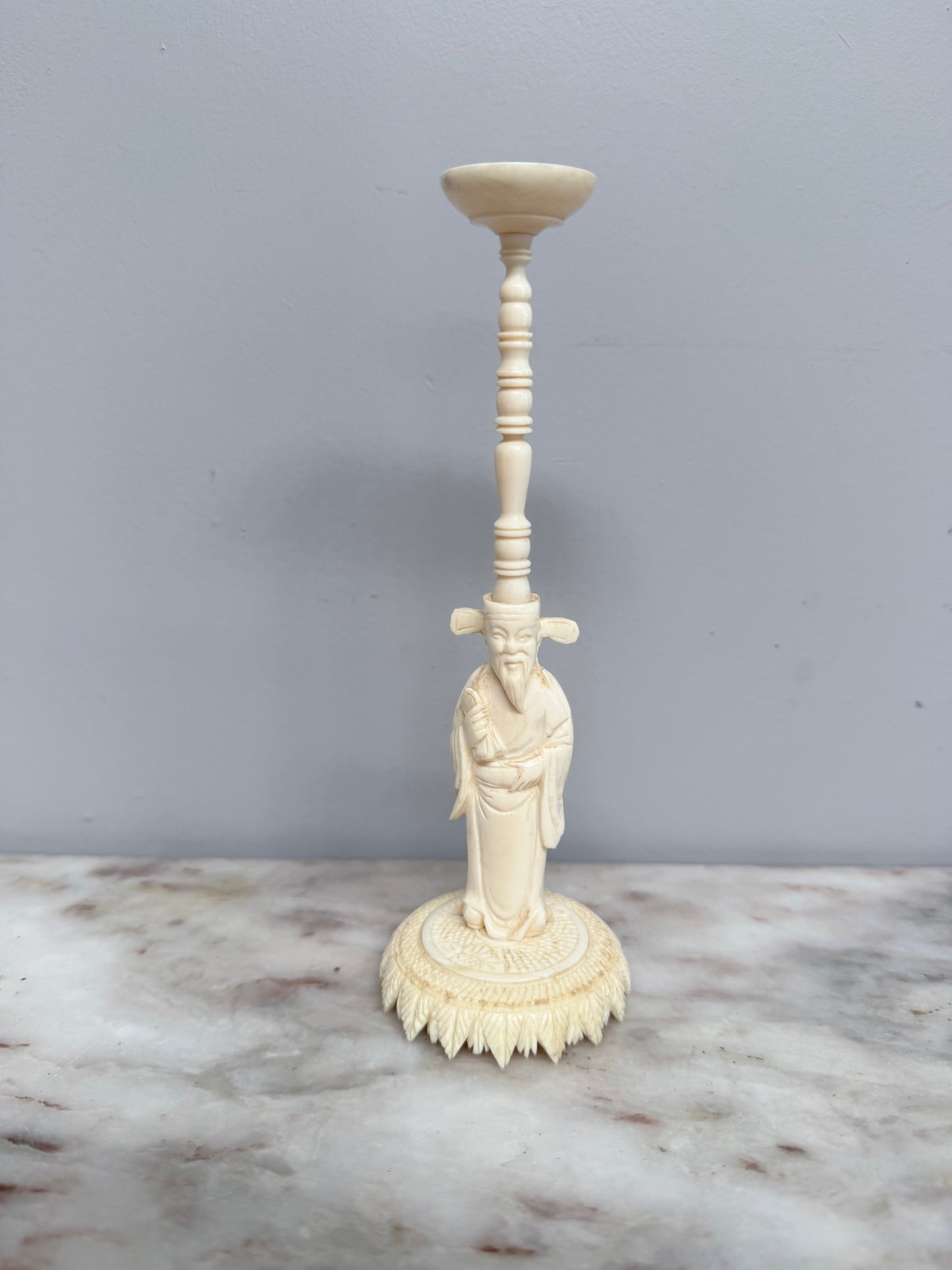 Antique Chinese Ivory Puzzle Ball On Stand