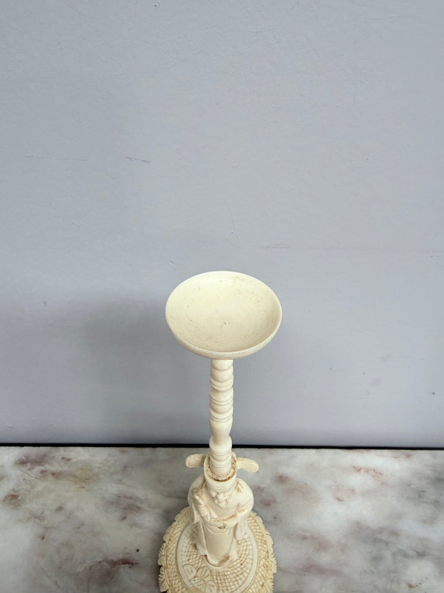 Antique Chinese Ivory Puzzle Ball On Stand