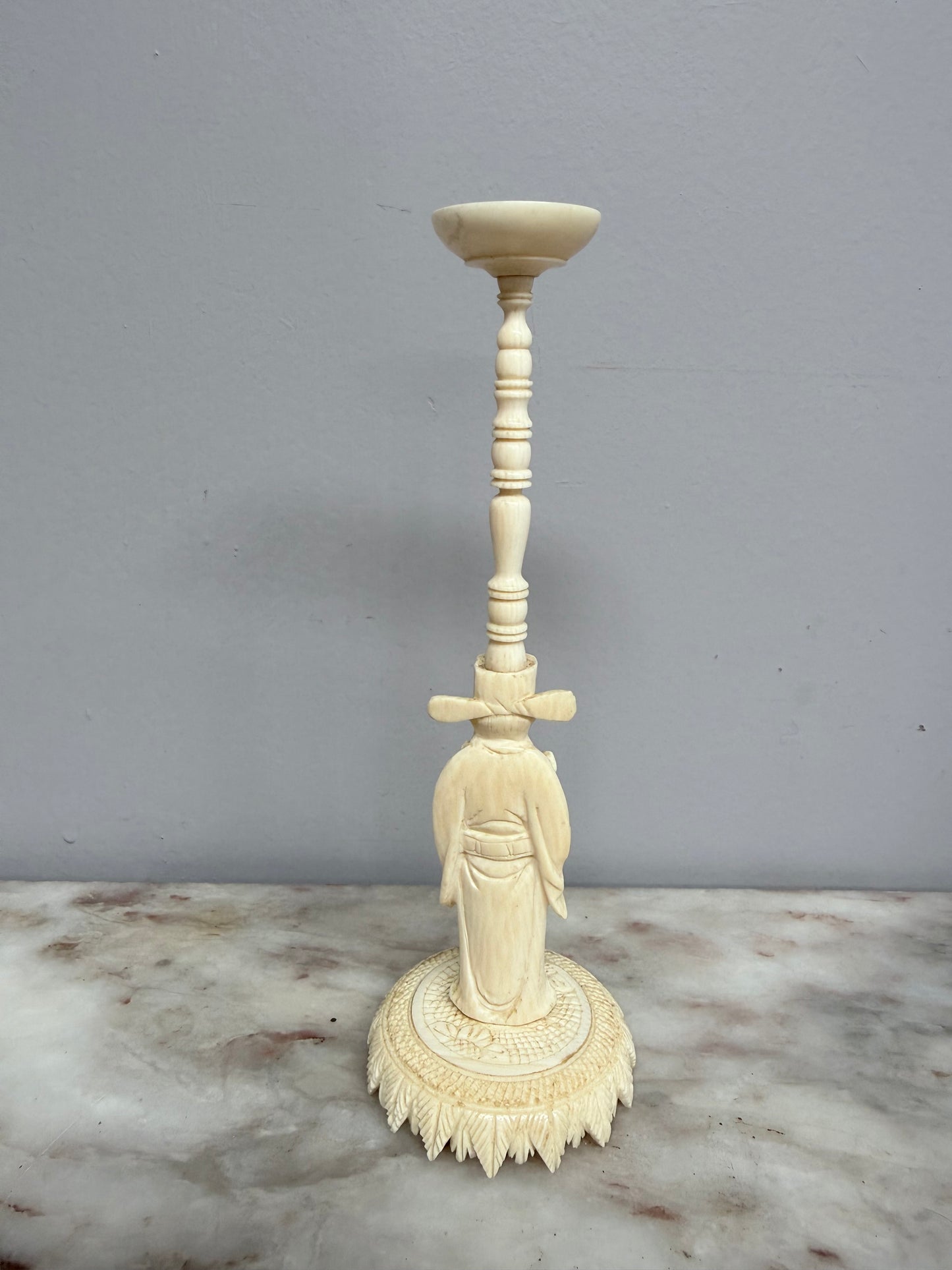 Antique Chinese Ivory Puzzle Ball On Stand