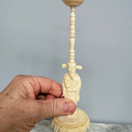 Antique Chinese Ivory Puzzle Ball On Stand