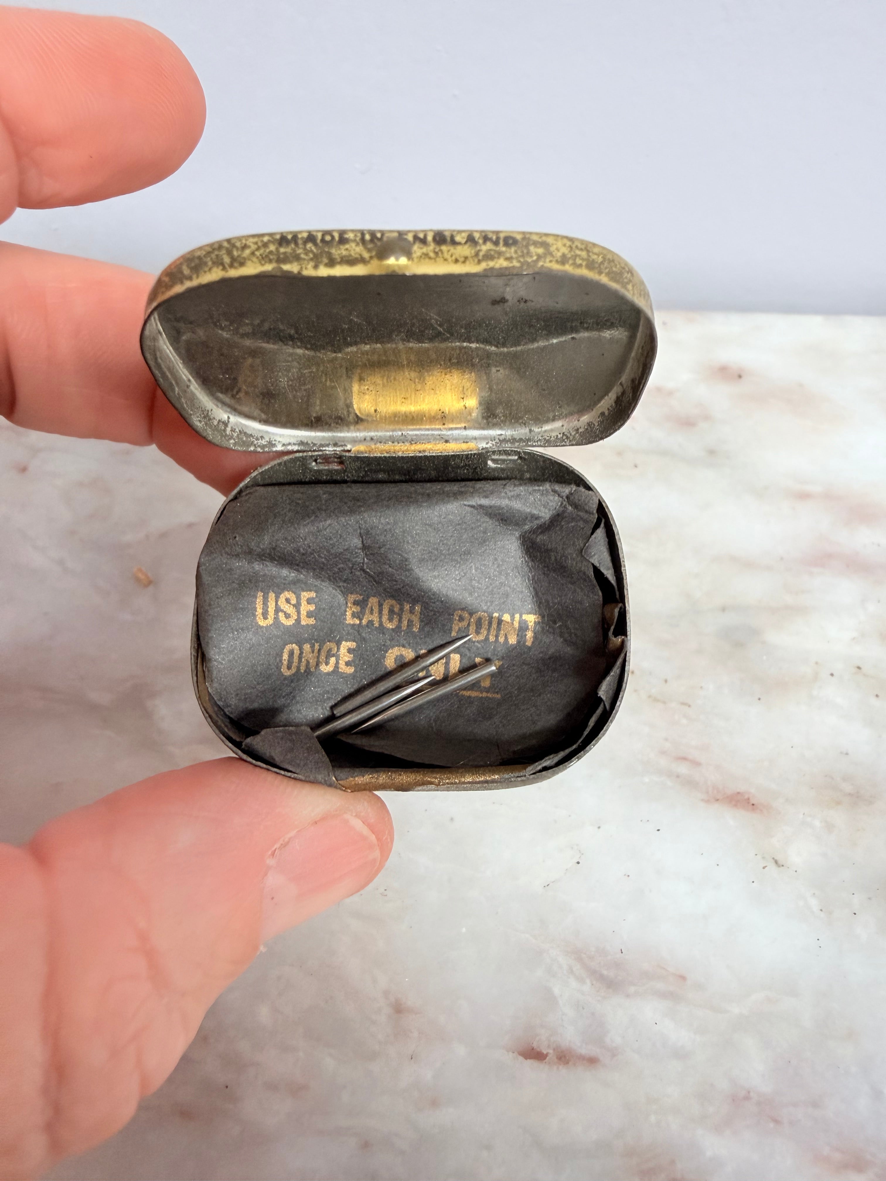 Vintage HMV Gramophone Needle Tin and Needles | Antique & Vintage | Moonee Ponds Antiques | Australia Wide Delivery