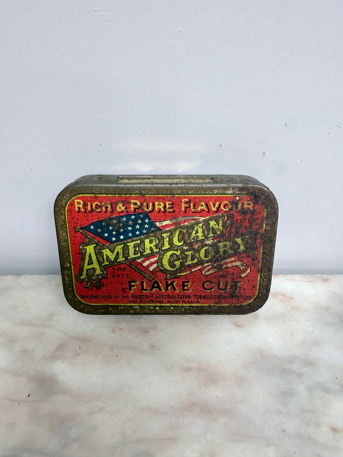 Early Australian "American Glory Flake Cut" Tobacco Tin
