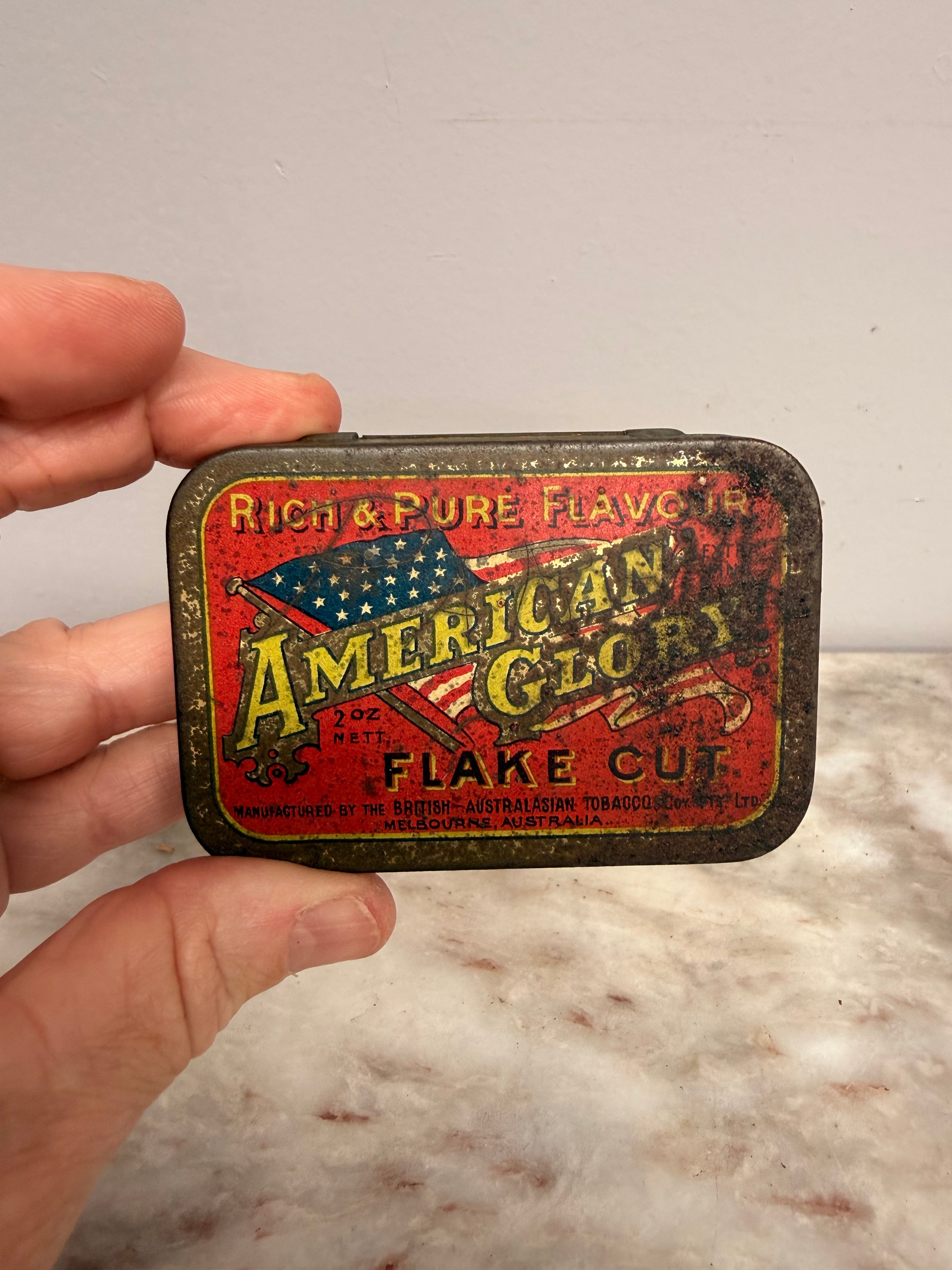 Early Australian "American Glory Flake Cut" Tobacco Tin | Antique & Vintage | Moonee Ponds Antiques | Australia Wide Delivery