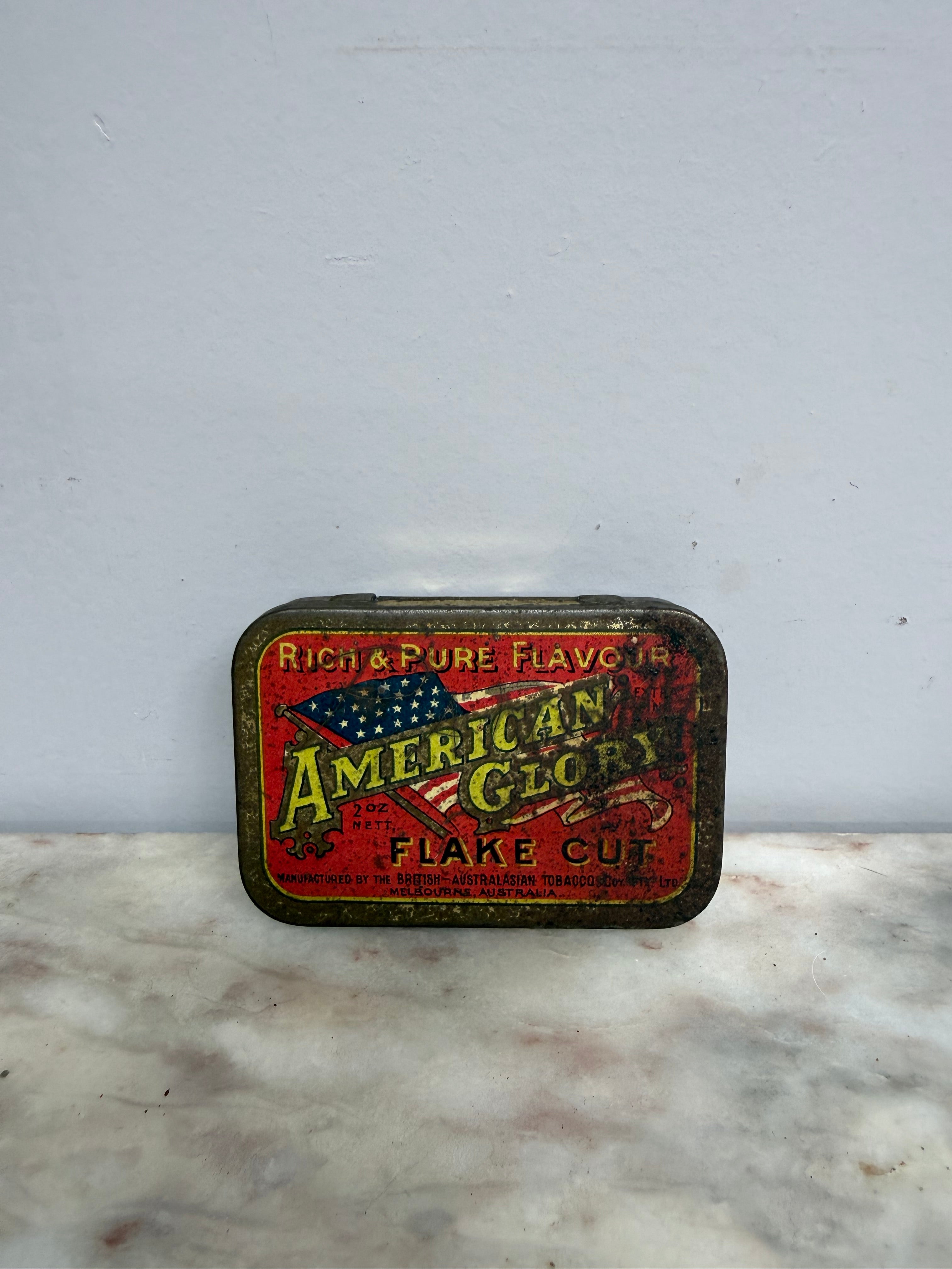 Early Australian "American Glory Flake Cut" Tobacco Tin | Antique & Vintage | Moonee Ponds Antiques | Australia Wide Delivery