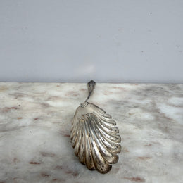 Antique Silver Plated Serving / Draining Spoon