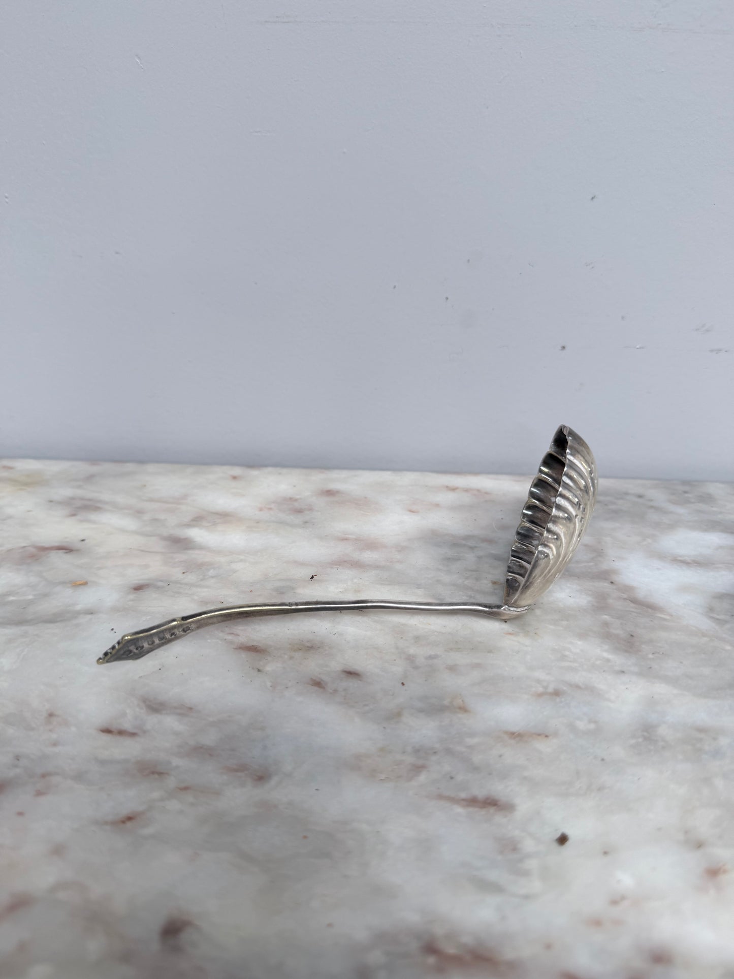 Antique Silver Plated Serving / Draining Spoon