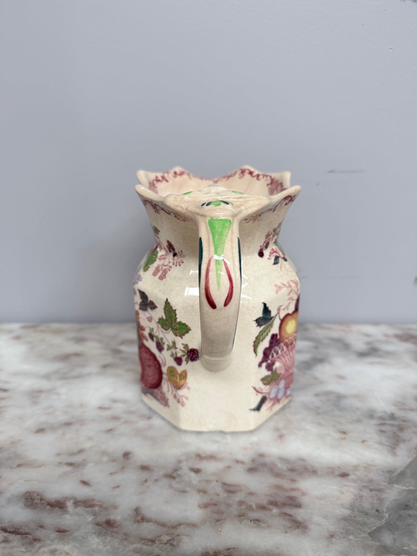 Antique Mason's Ironstone Fruit Basket Jug