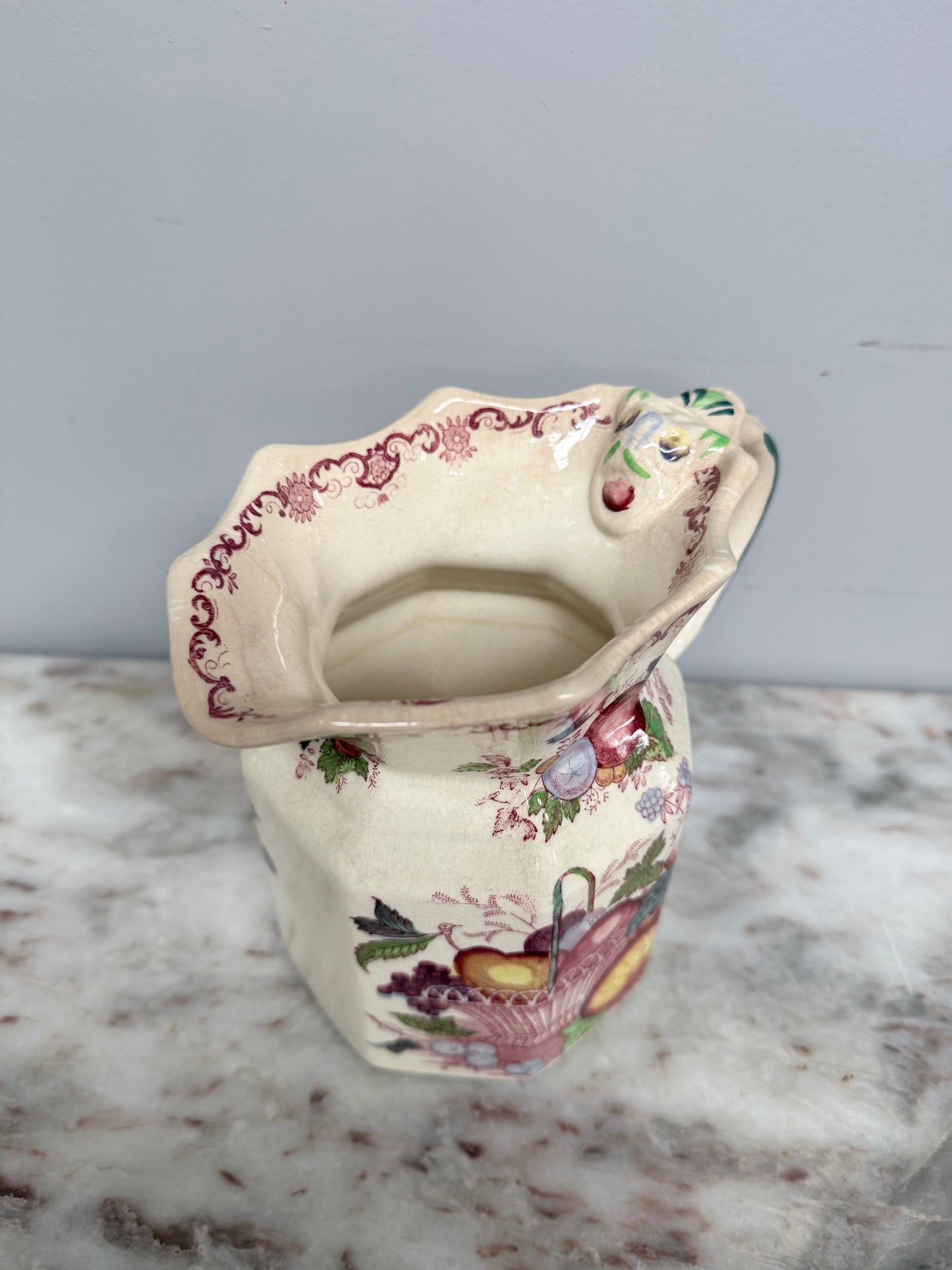Antique Mason's Ironstone Fruit Basket Jug