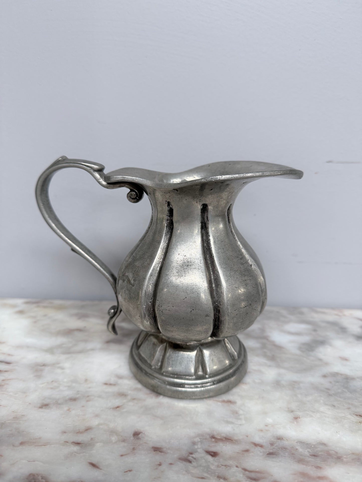 Vintage Stamped Pewter Jug