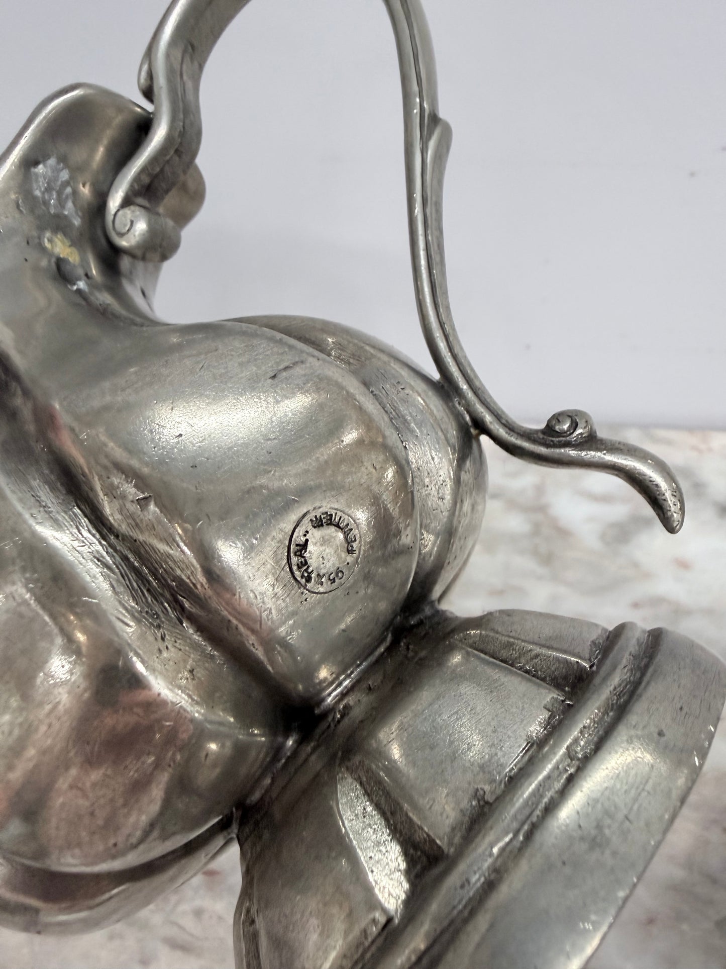 Vintage Stamped Pewter Jug