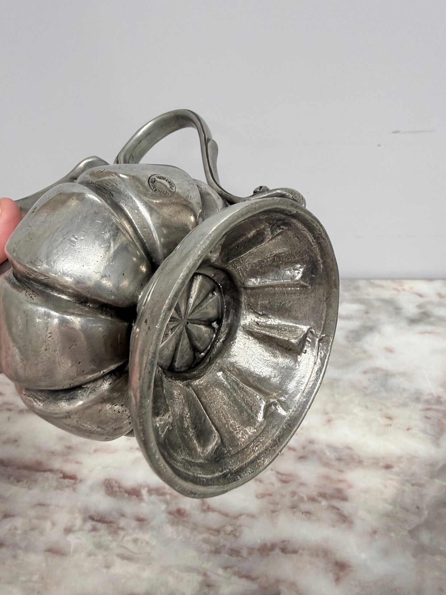 Vintage Stamped Pewter Jug