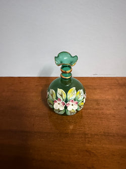 Miniature Green Venetian Hand Painted Glass Vase | Antique & Vintage | Moonee Ponds Antiques | Australia Wide Delivery