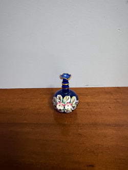Miniature Blue Venetian Hand Painted Glass Vase | Antique & Vintage | Moonee Ponds Antiques | Australia Wide Delivery