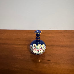 Miniature Blue Venetian Hand Painted Glass Vase
