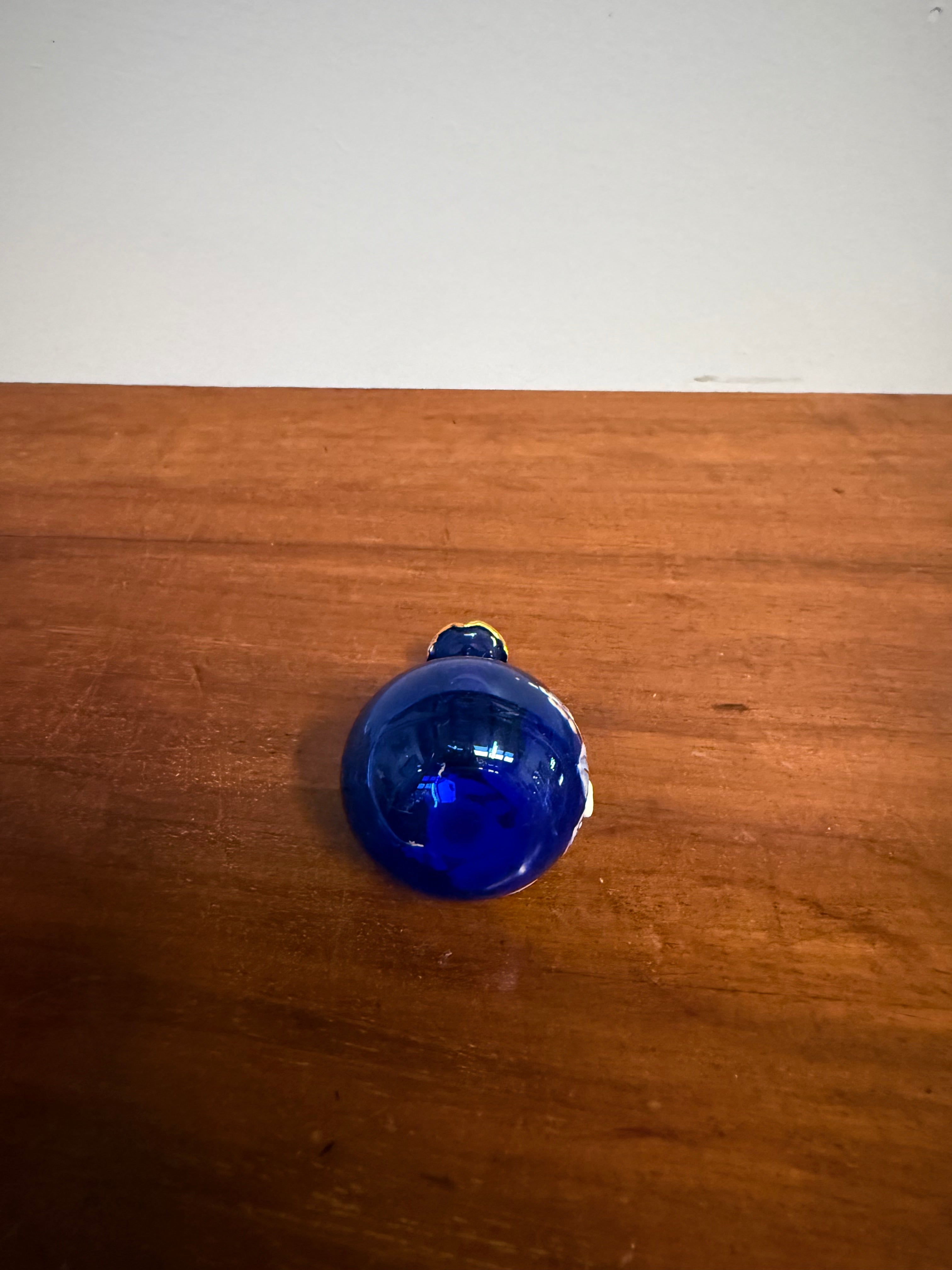 Miniature Blue Venetian Hand Painted Glass Vase | Antique & Vintage | Moonee Ponds Antiques | Australia Wide Delivery