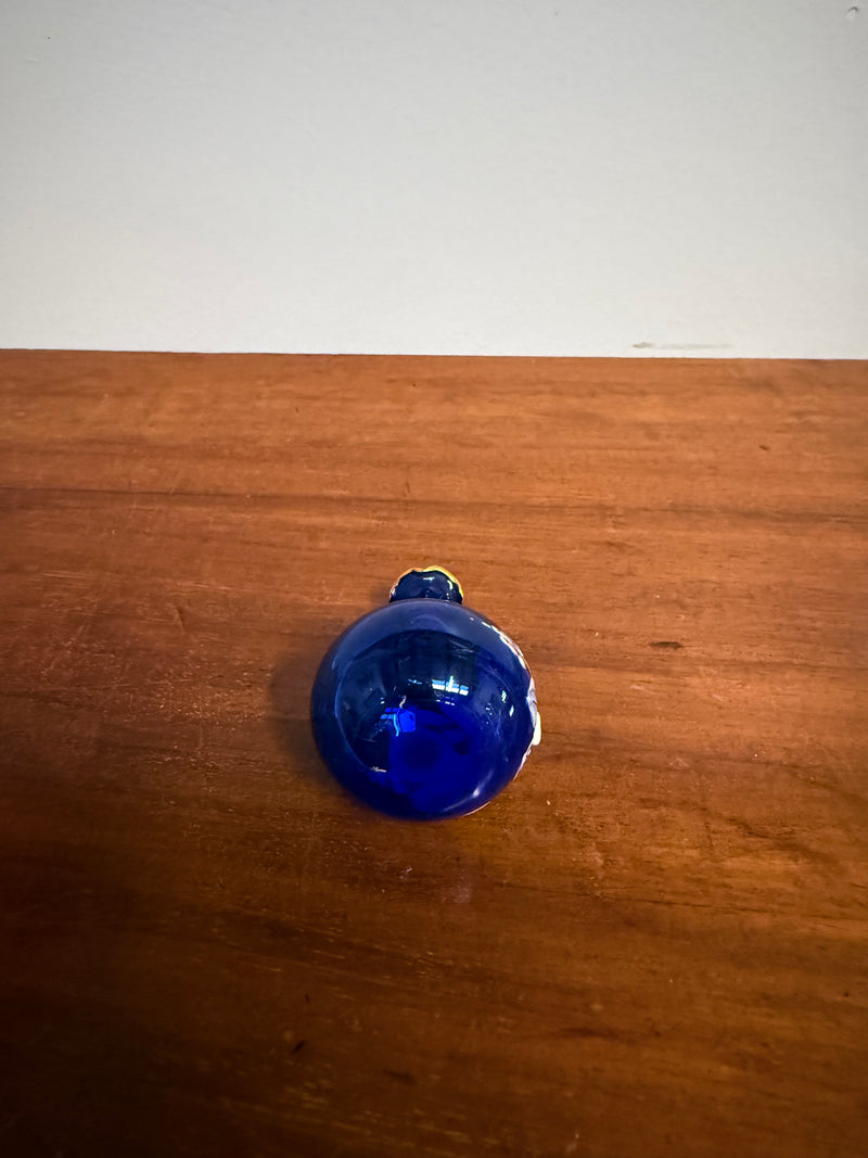 Miniature Blue Venetian Hand Painted Glass Vase