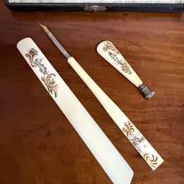 French Antique Ivory & Silver Writing Set C1880's