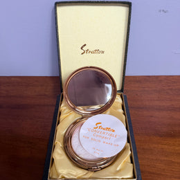Vintage Stratton Compact Mirror & Lipstick Holder In Original Box