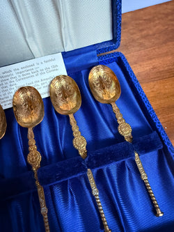 Vintage 1953 Coronation Gilt Replica Anointing Spoons Set | Antique & Vintage | Moonee Ponds Antiques | Australia Wide Delivery