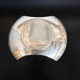 Bvglari Sterling Silver And Basalt Roman Coin Dish