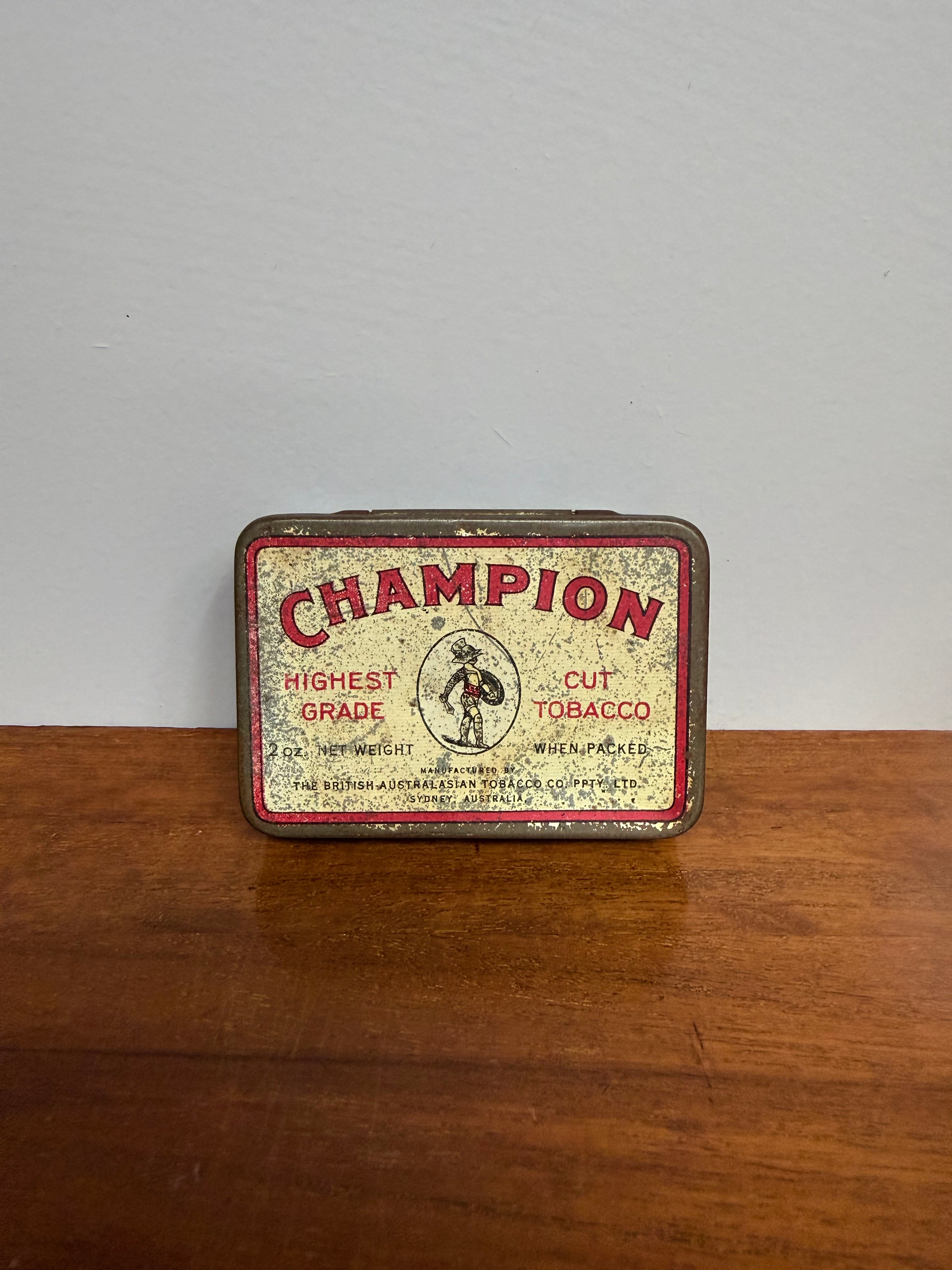 Vintage Champion Australian Tobacco Tin