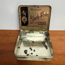 Vintage Black & White Virginia Tobacco Tin