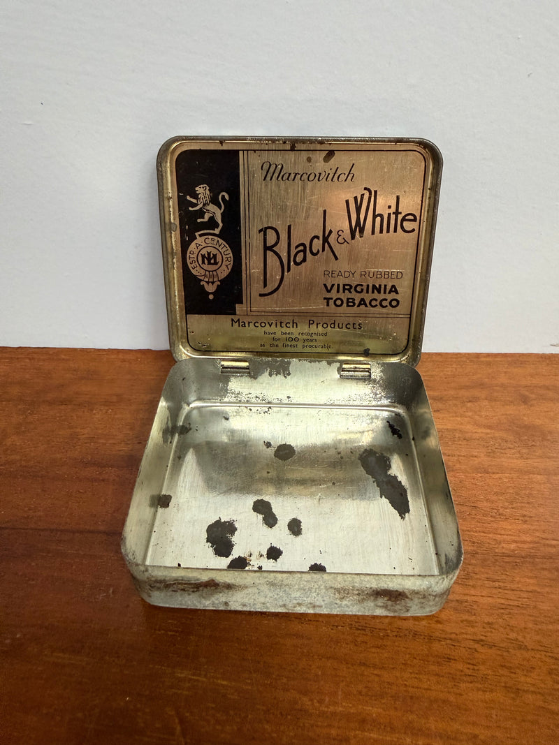 Vintage Black & White Virginia Tobacco Tin