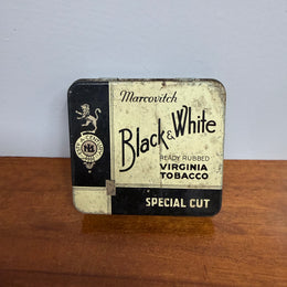 Vintage Black & White Virginia Tobacco Tin